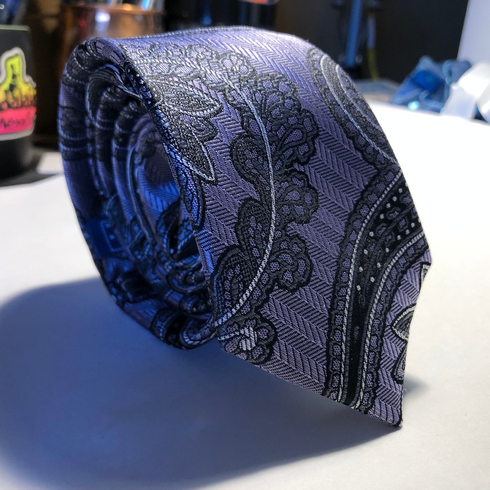 The Tie Bar Purple Paisley Tie